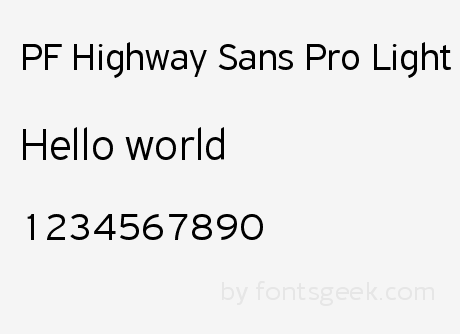 Пример шрифта PF Highway Sans Pro